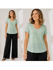T-shirt z dekoltem w serek