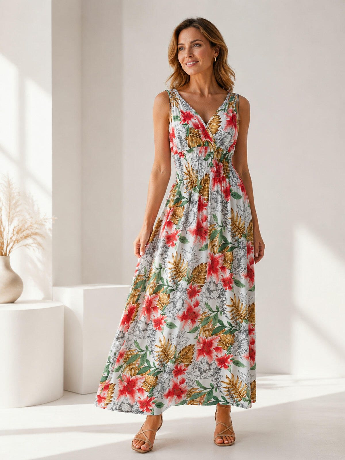 Sukienka maxi w kwiaty