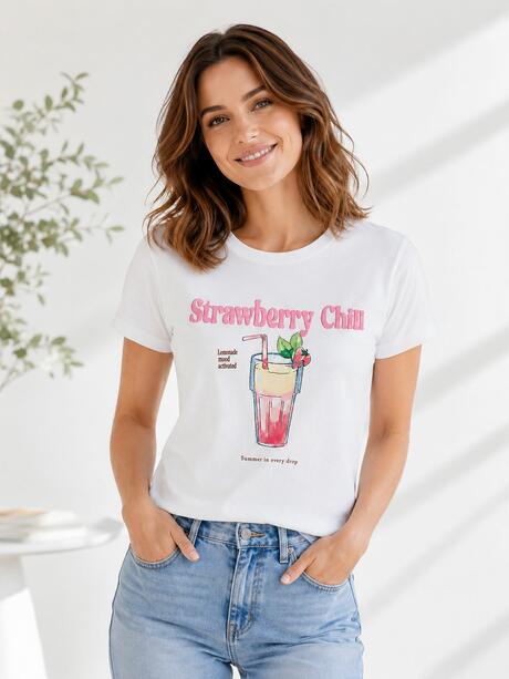 Bawełniany T-shirt z nadrukiem
