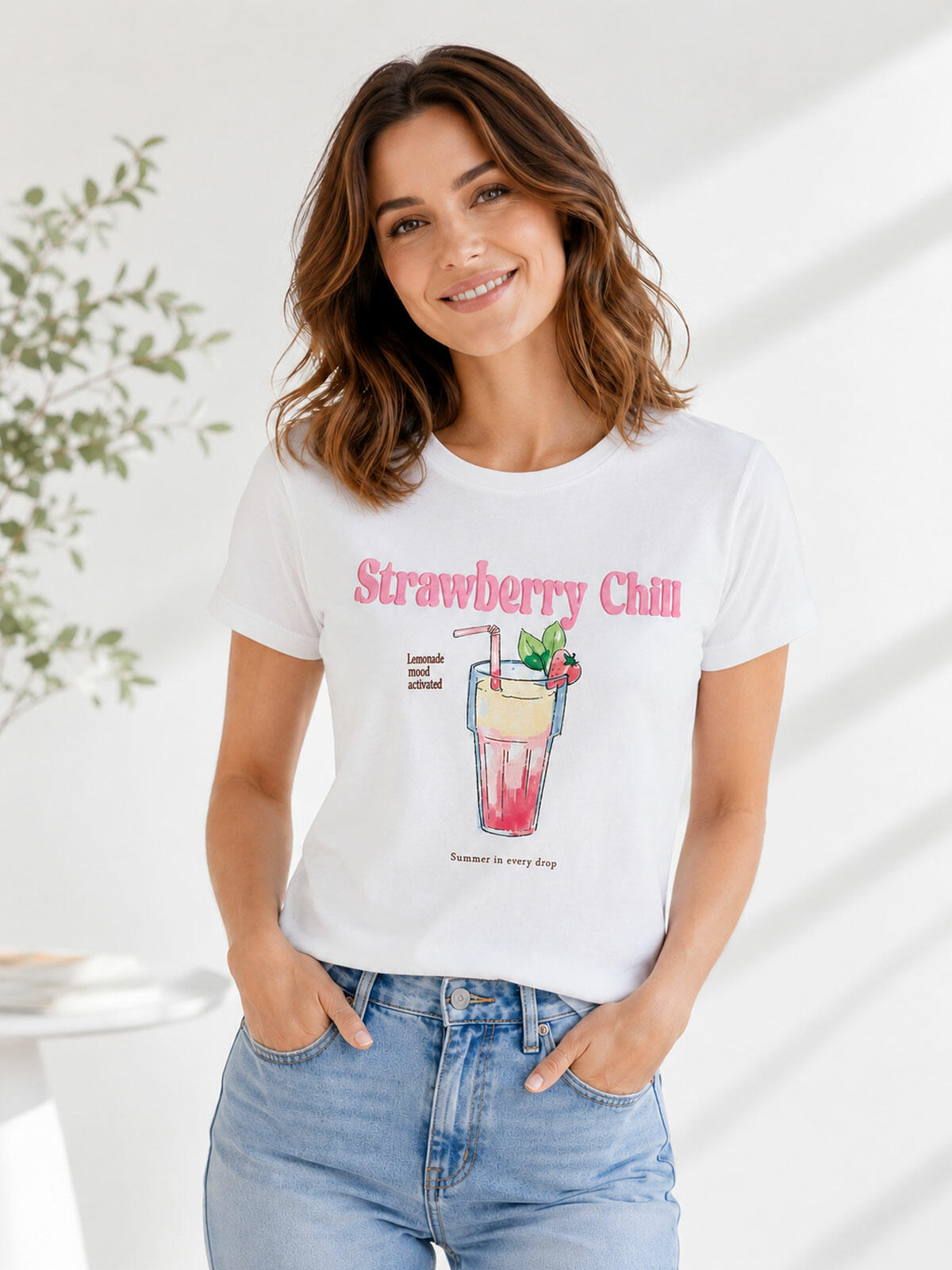 Bawełniany T-shirt z nadrukiem