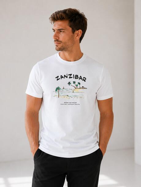Bawełniany T-shirt z nadrukiem