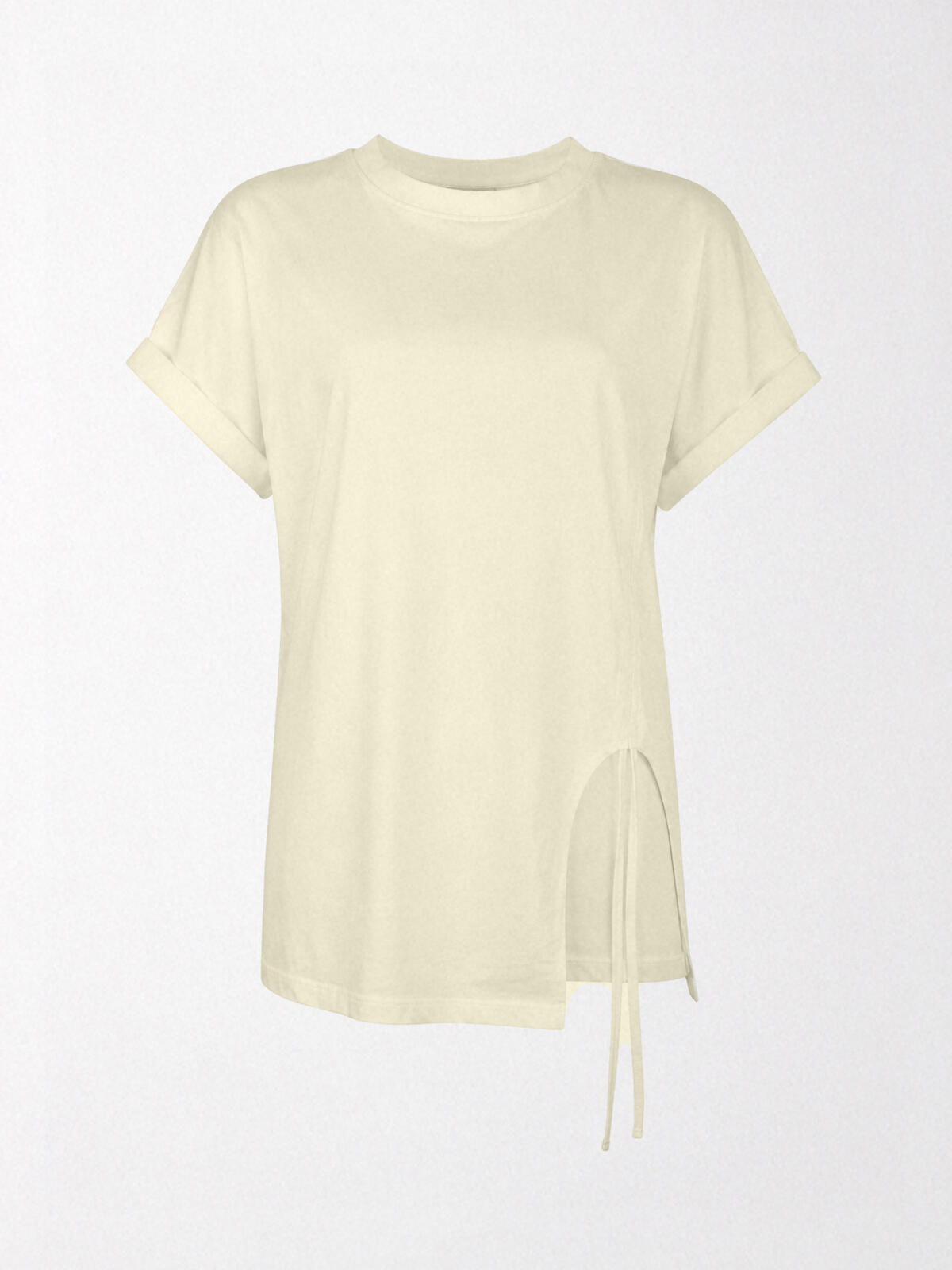 T-shirt bawełniany z marszczeniem
