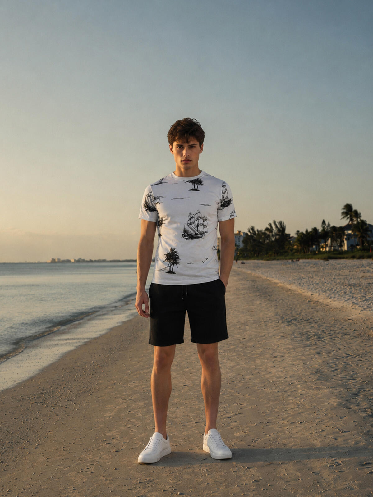 T-shirt z marynistycznym nadrukiem