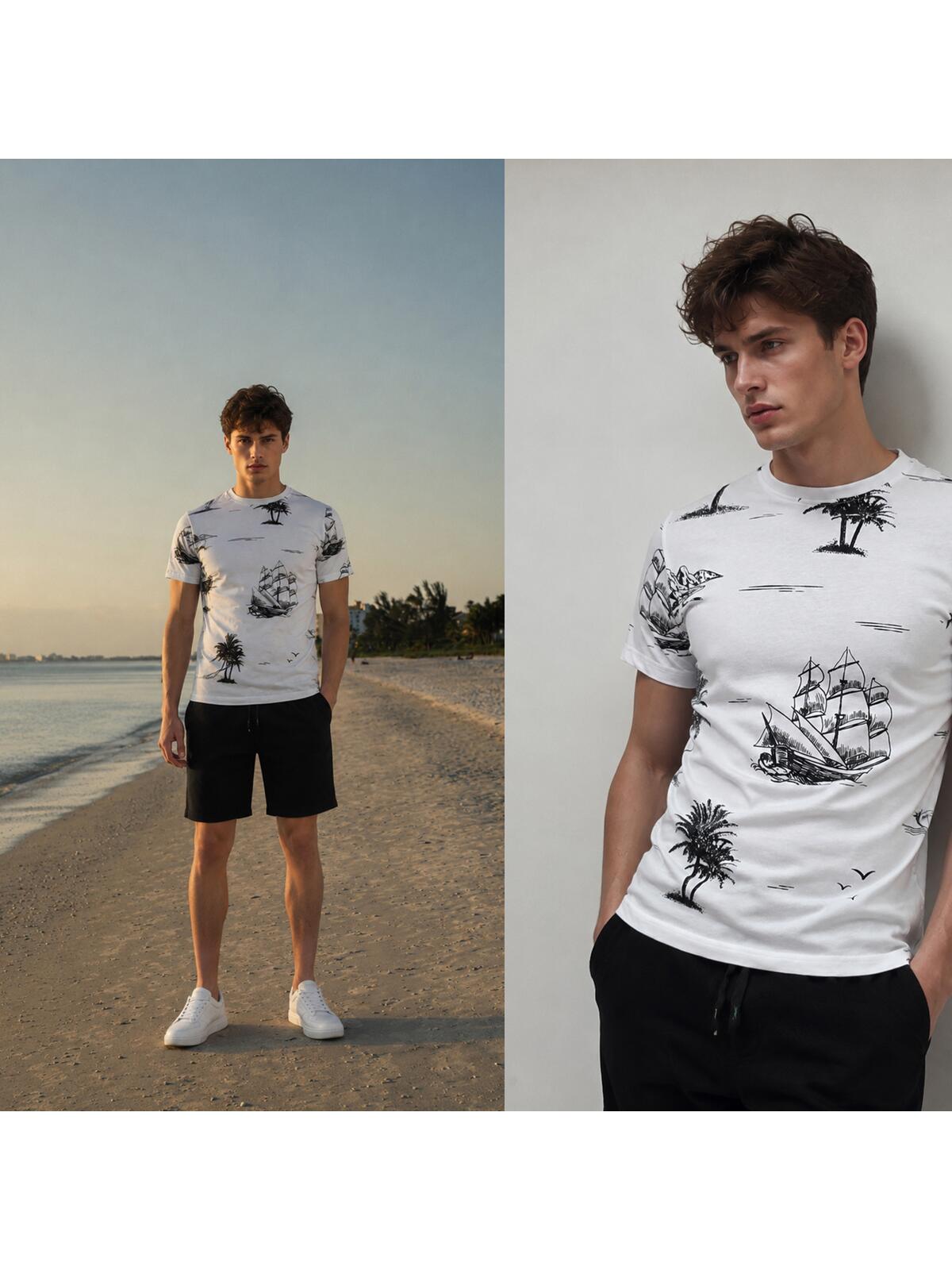 T-shirt z marynistycznym nadrukiem