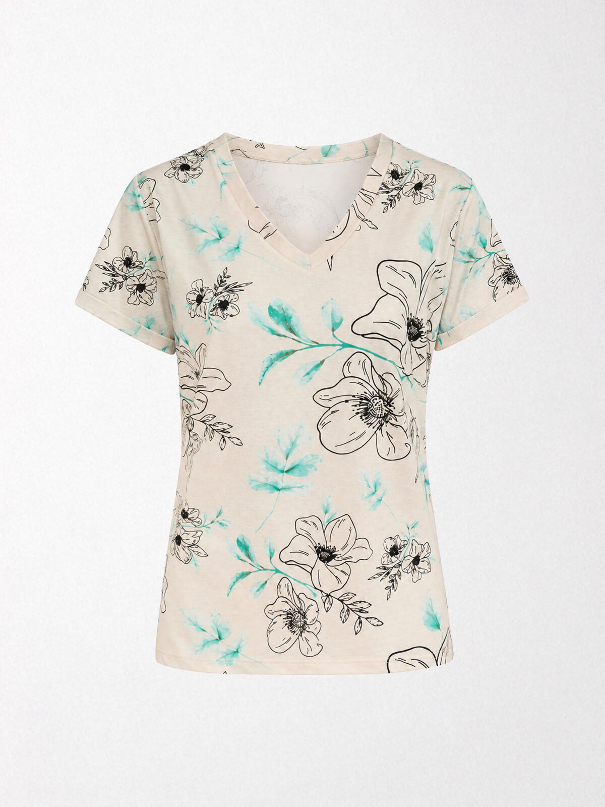 Bawełniany T-shirt w kwiaty