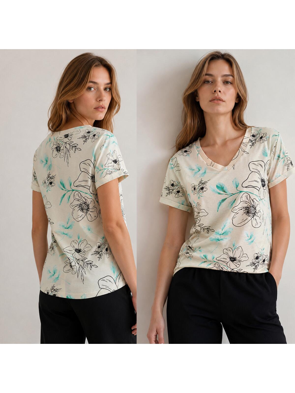Bawełniany T-shirt w kwiaty