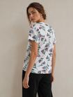 T-shirt bawełniany z dekoltem V