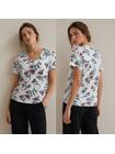 T-shirt bawełniany z dekoltem V