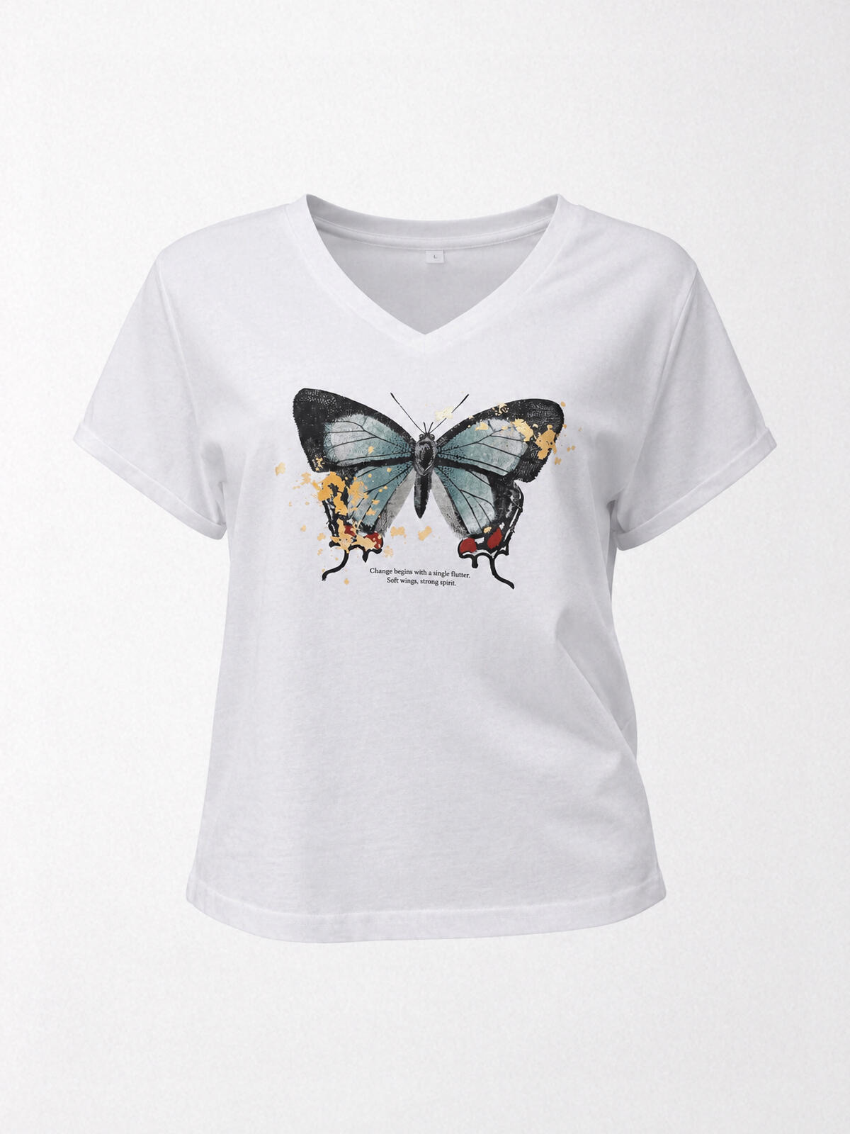 T-shirt bawełniany z motylem