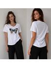 T-shirt bawełniany z motylem