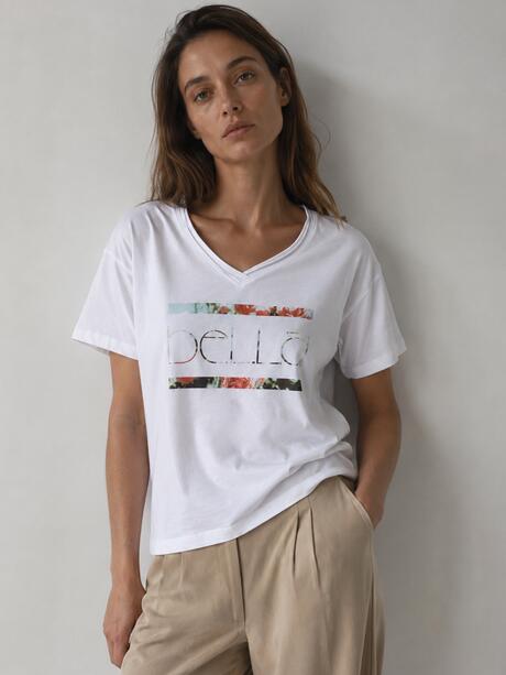 Luźny T-shirt bawełniany