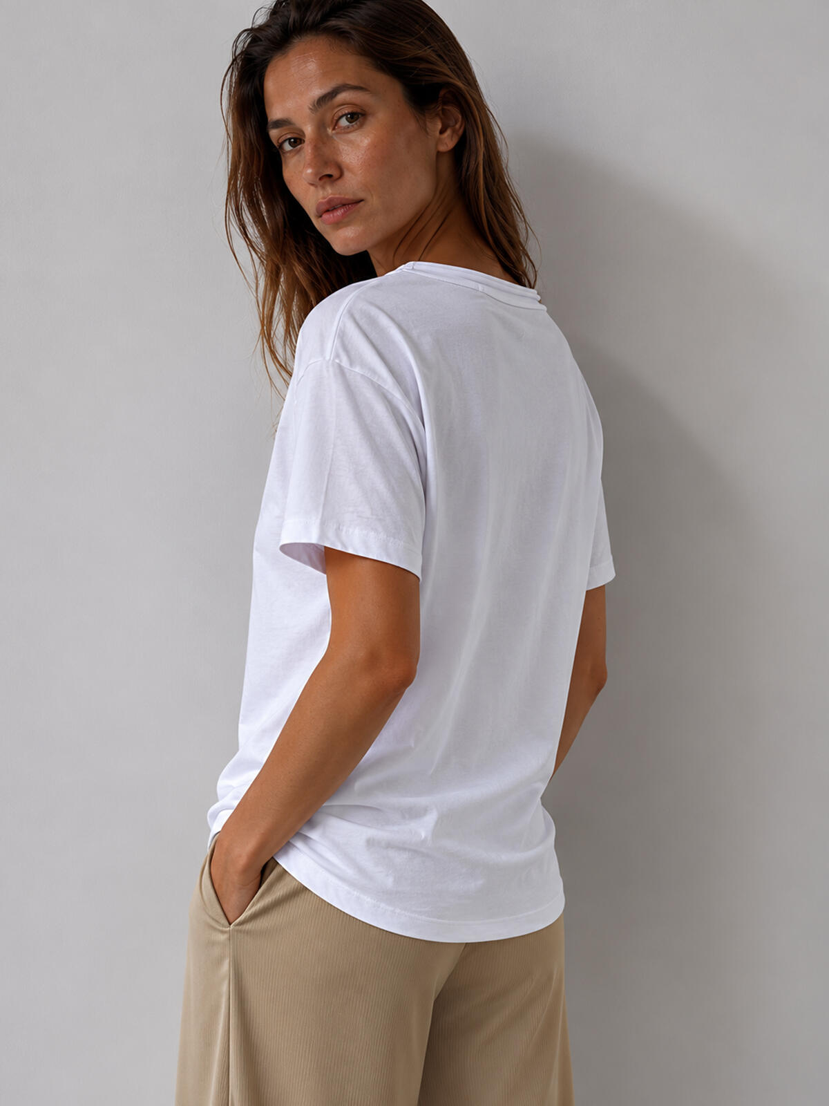 Luźny T-shirt bawełniany