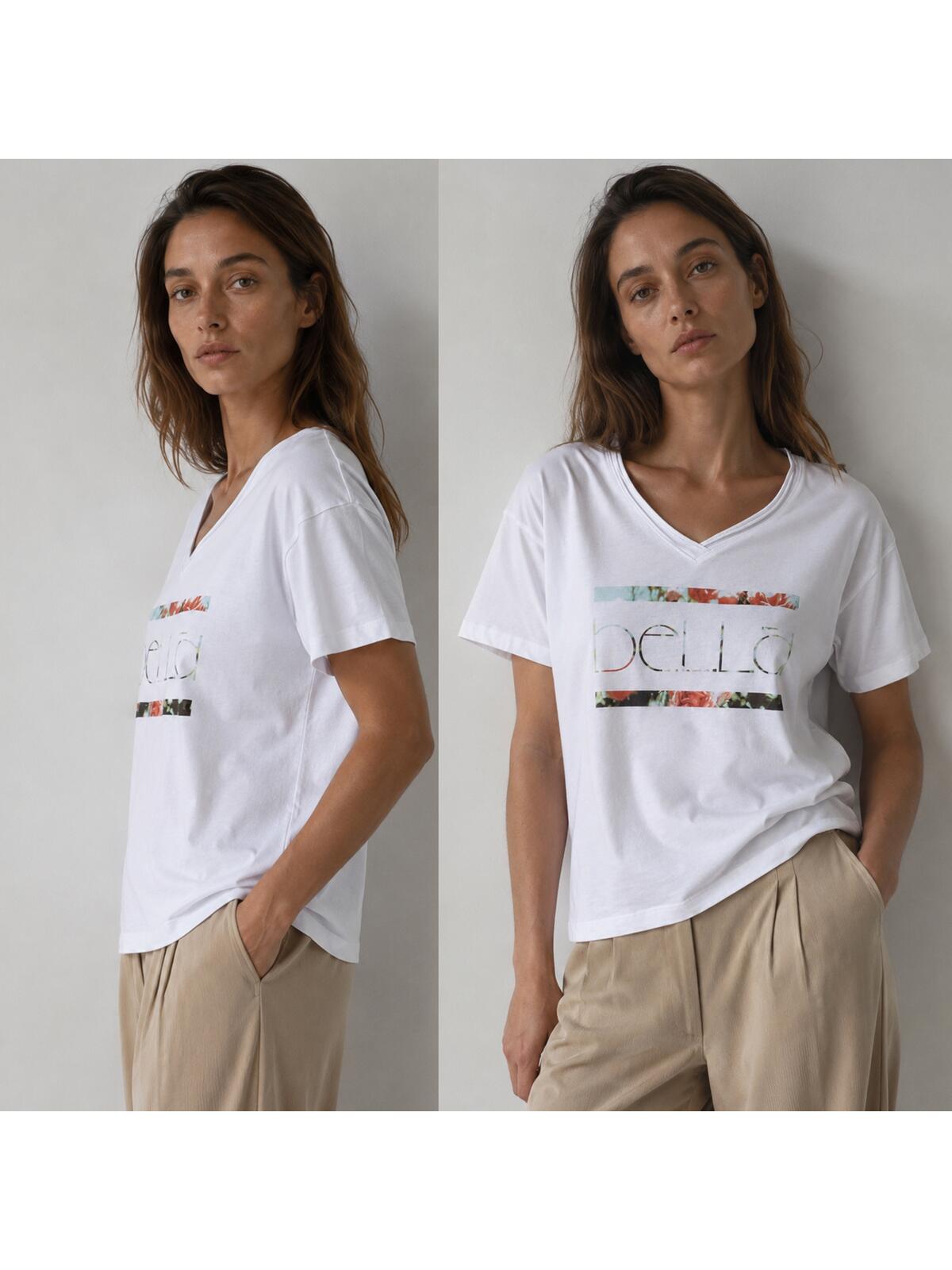 Luźny T-shirt bawełniany
