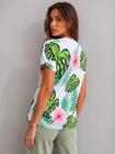 Bawełniany T-shirt z dekoltem w serek