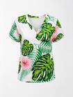 Bawełniany T-shirt z dekoltem w serek