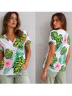 Bawełniany T-shirt z dekoltem w serek