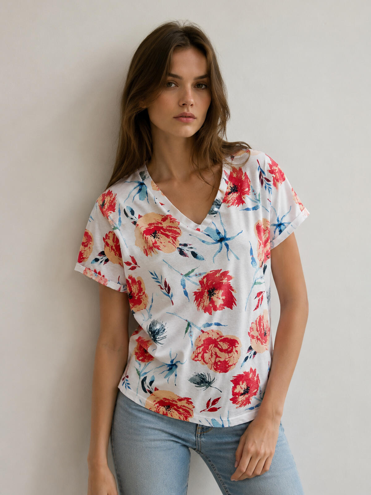 T-shirt bawełniany z nadrukiem