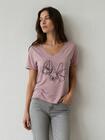 T-shirt z flokowanym wzorem