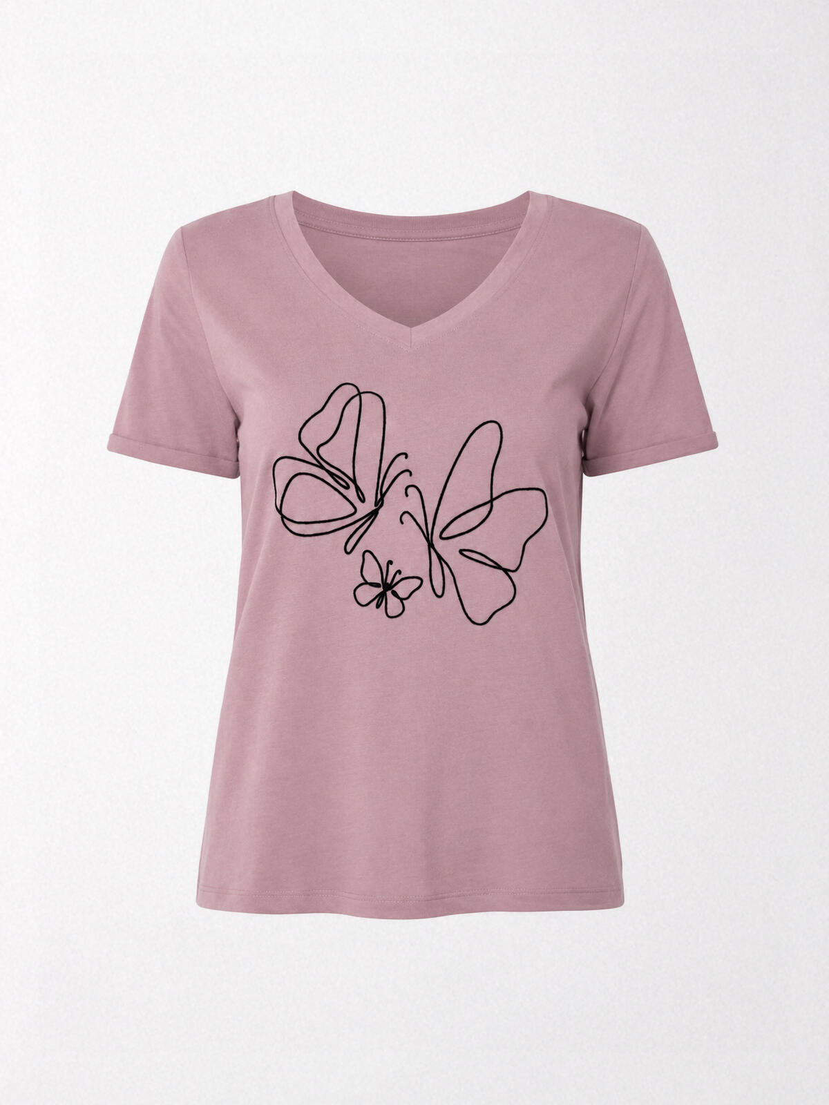 T-shirt z flokowanym wzorem