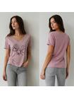 T-shirt z flokowanym wzorem