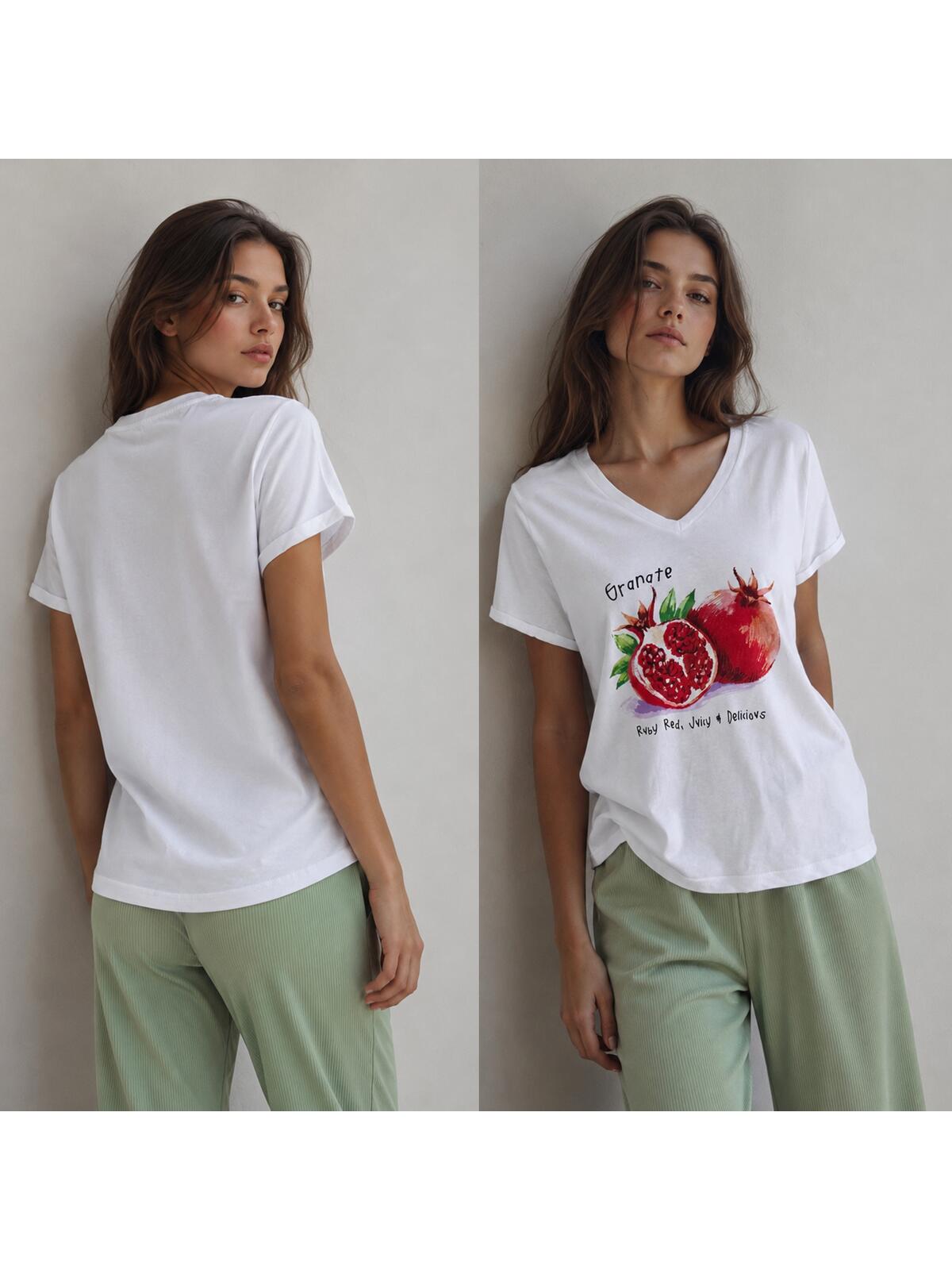 T-shirt z dekoltem V