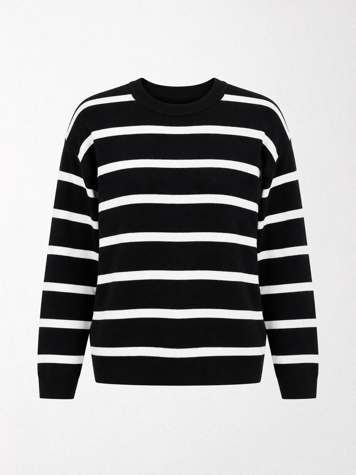 Sweter w paski z wiskozą