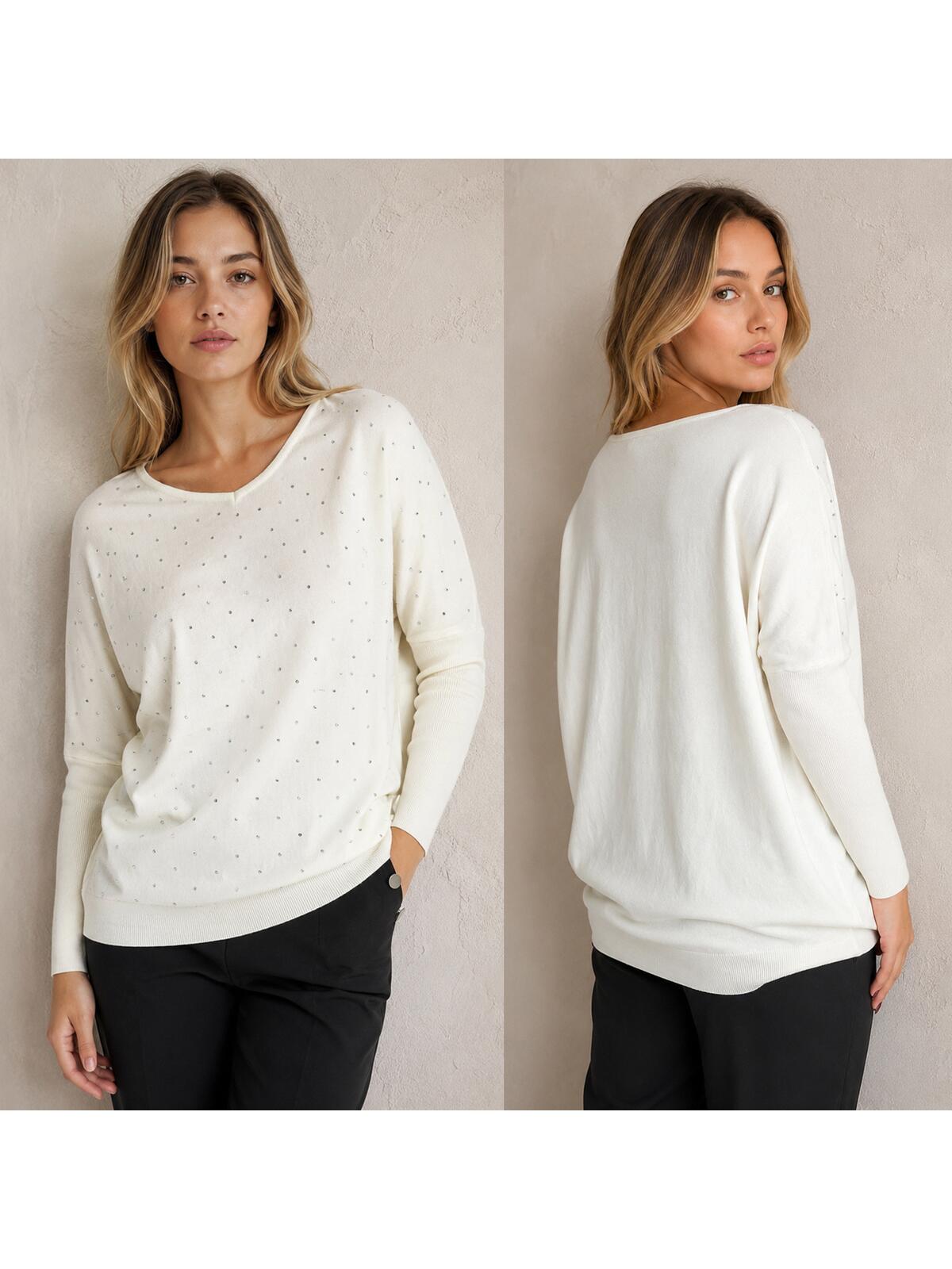 Sweter z cyrkoniami
