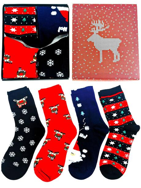 4-pak Świąteczny 35-38 damski w ozdobnym pudełku