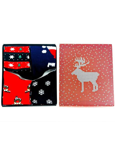 4-pak Świąteczny 35-38 damski w ozdobnym pudełku