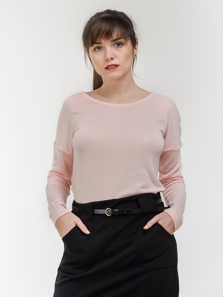 Sweter różowy gładki