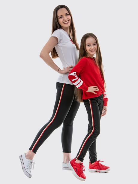 Legginsy z brokatowymi lampasami MAMA i CÓRKA