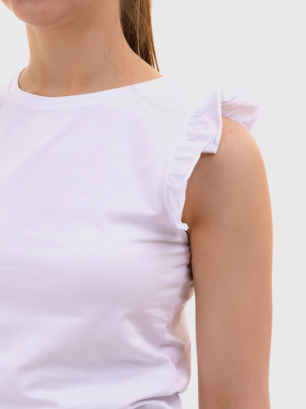T-shirt bawełniany z falbanami