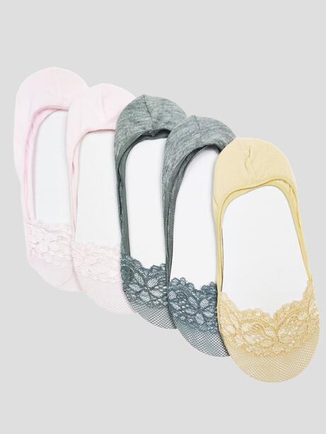 Stopki balerinki 5-pak z koronką