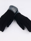 Czarne rękawiczki z futerkiem