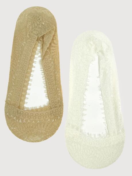 Stopki balerinki 2-pak koronkowe