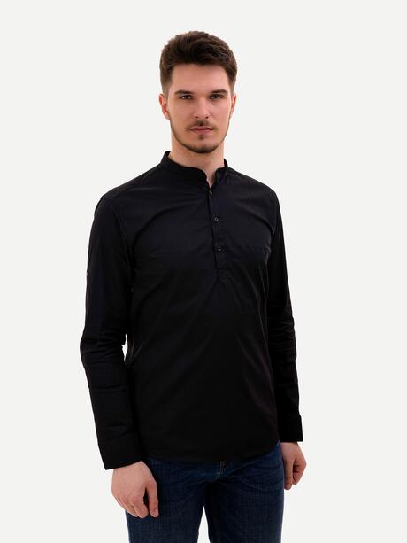 Koszula bawełniana ze stójką