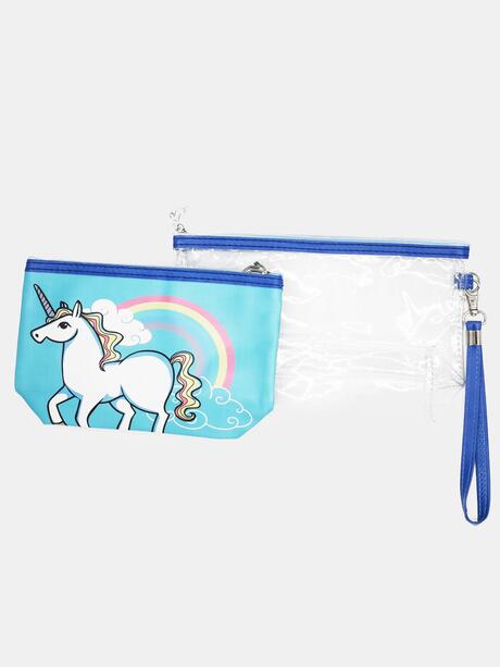 Zestaw 2 kosmetyczek z motywem jednorożca