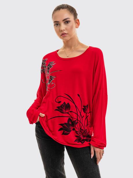 Bluzka z aplikacją plus size