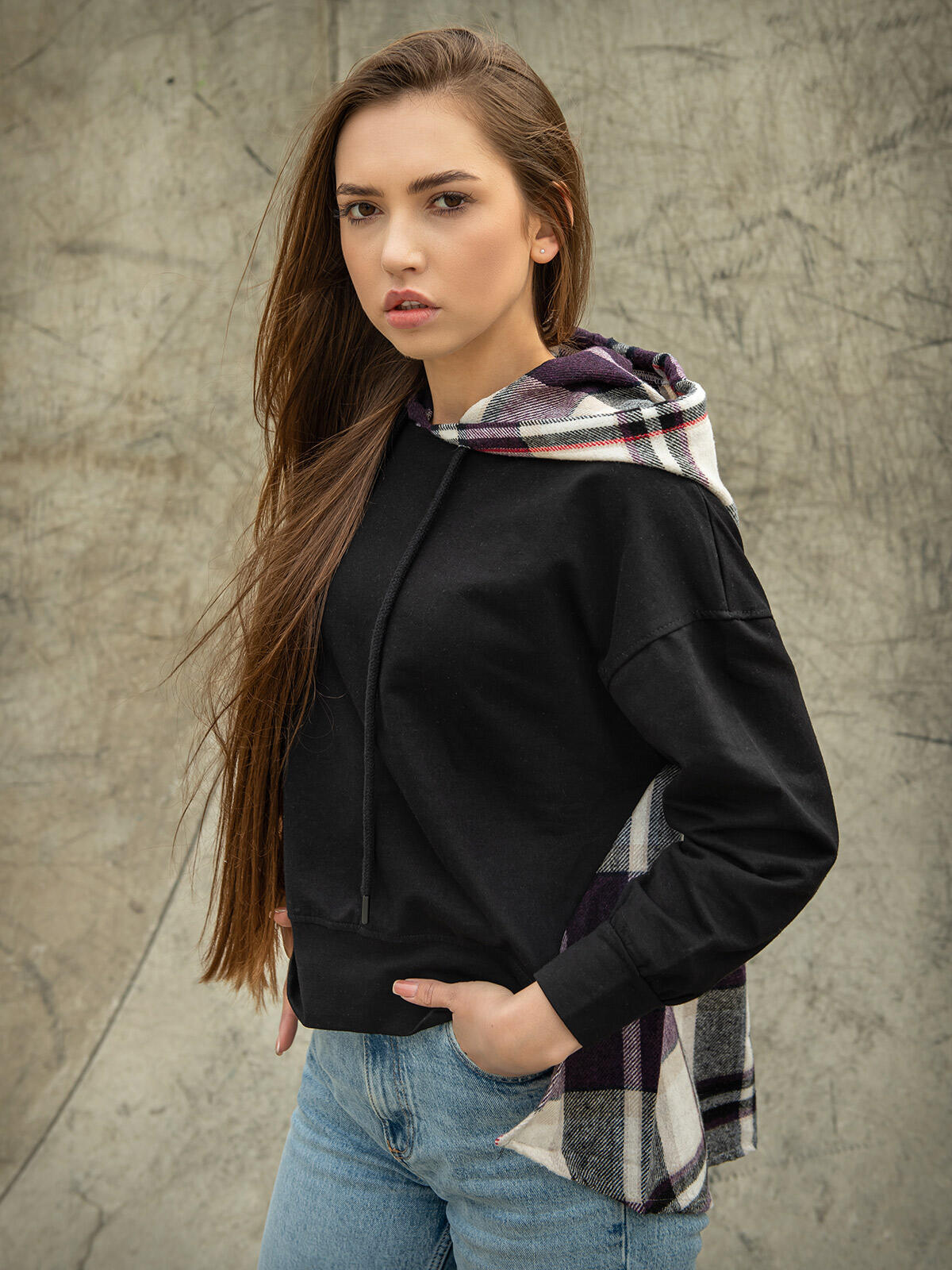 Bluza z łączonych materiałów