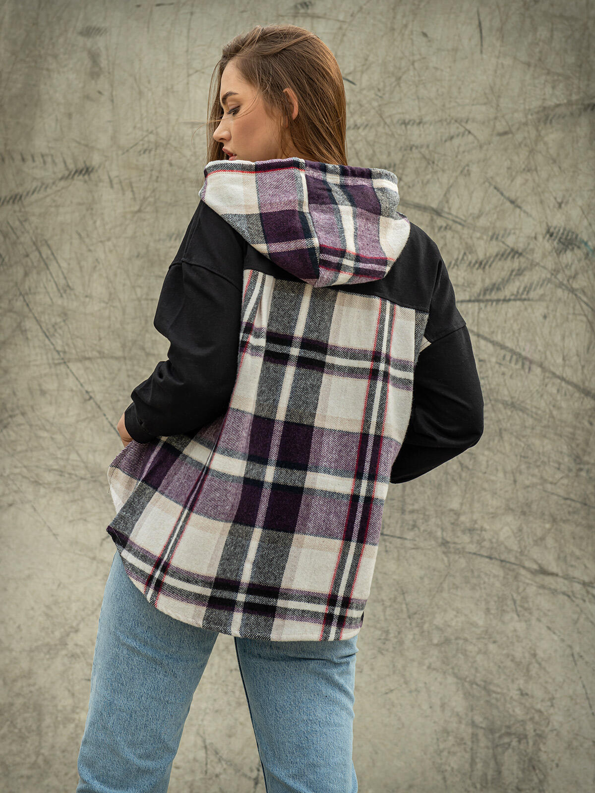 Bluza z łączonych materiałów