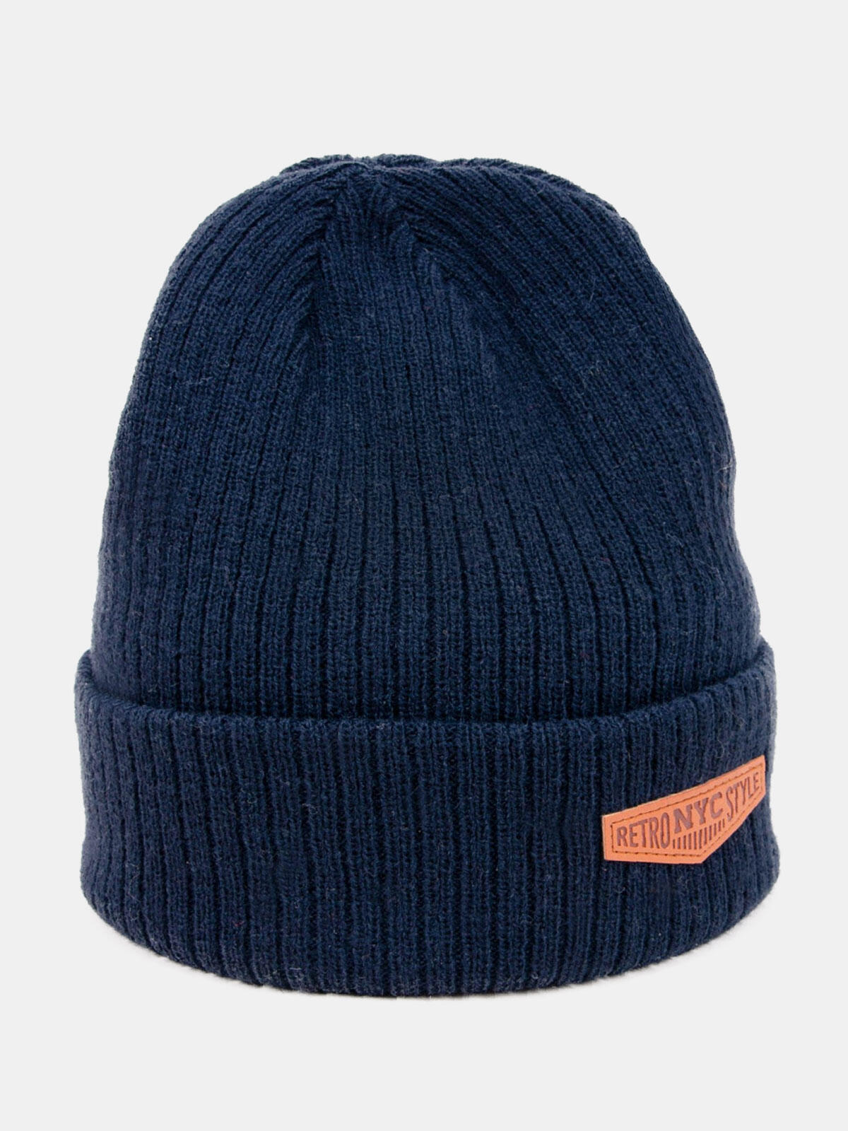 Czapka beanie z naszywką