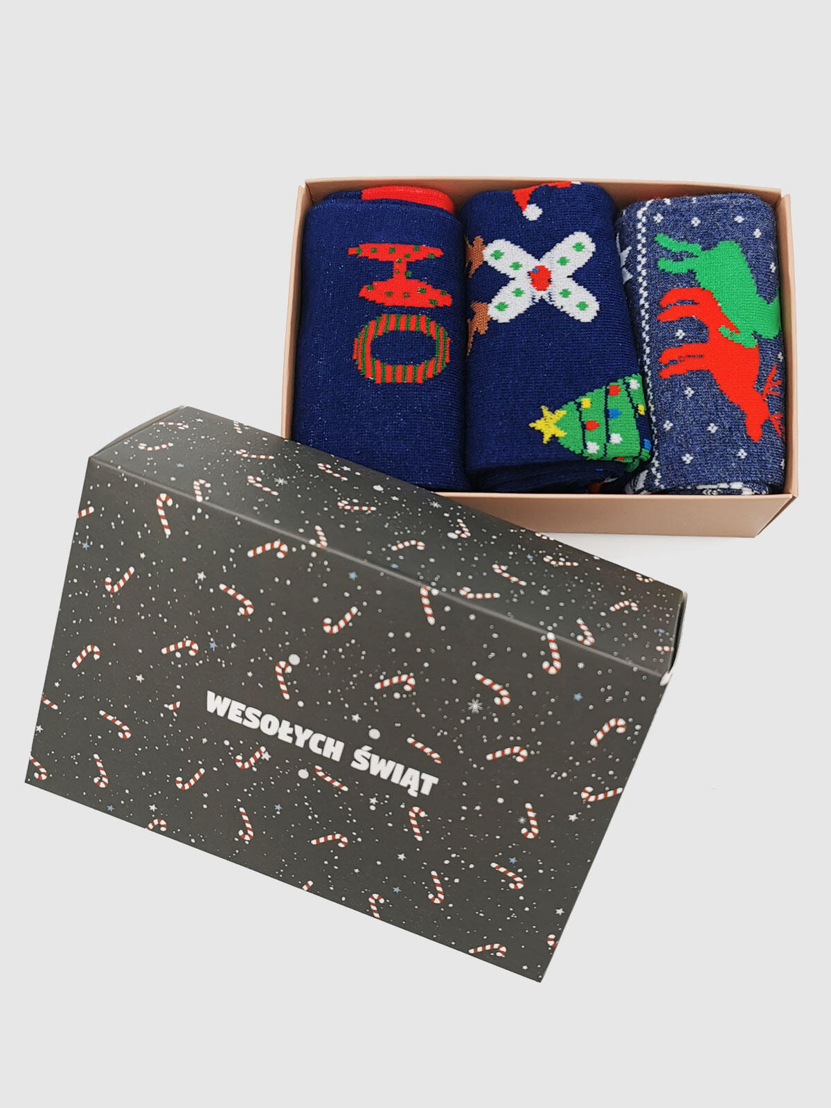 3-pak Świąteczny 39-42 męski w prezentowym pudełku