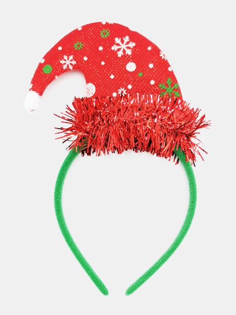 Opaska świąteczna z czapką elfa