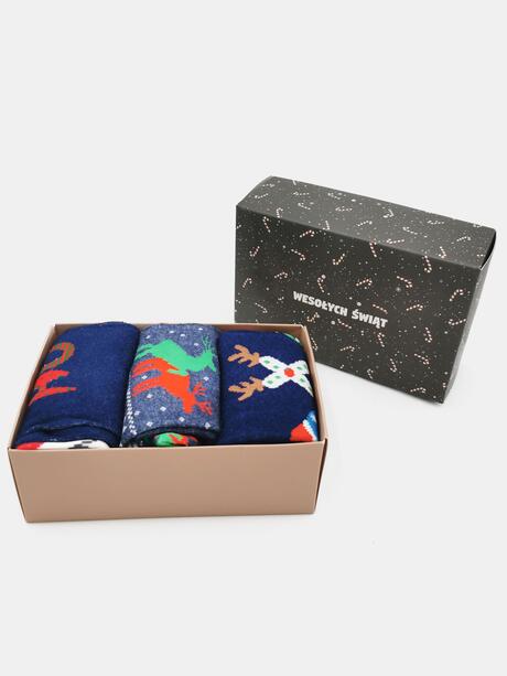 3-pak Świąteczny 39-42 męski w prezentowym pudełku