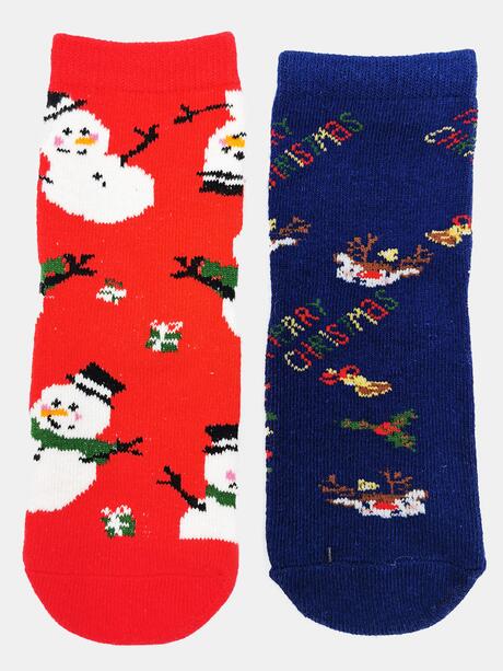 Skarpety dziecięce świąteczne 2-pak z ozdobną wstążką