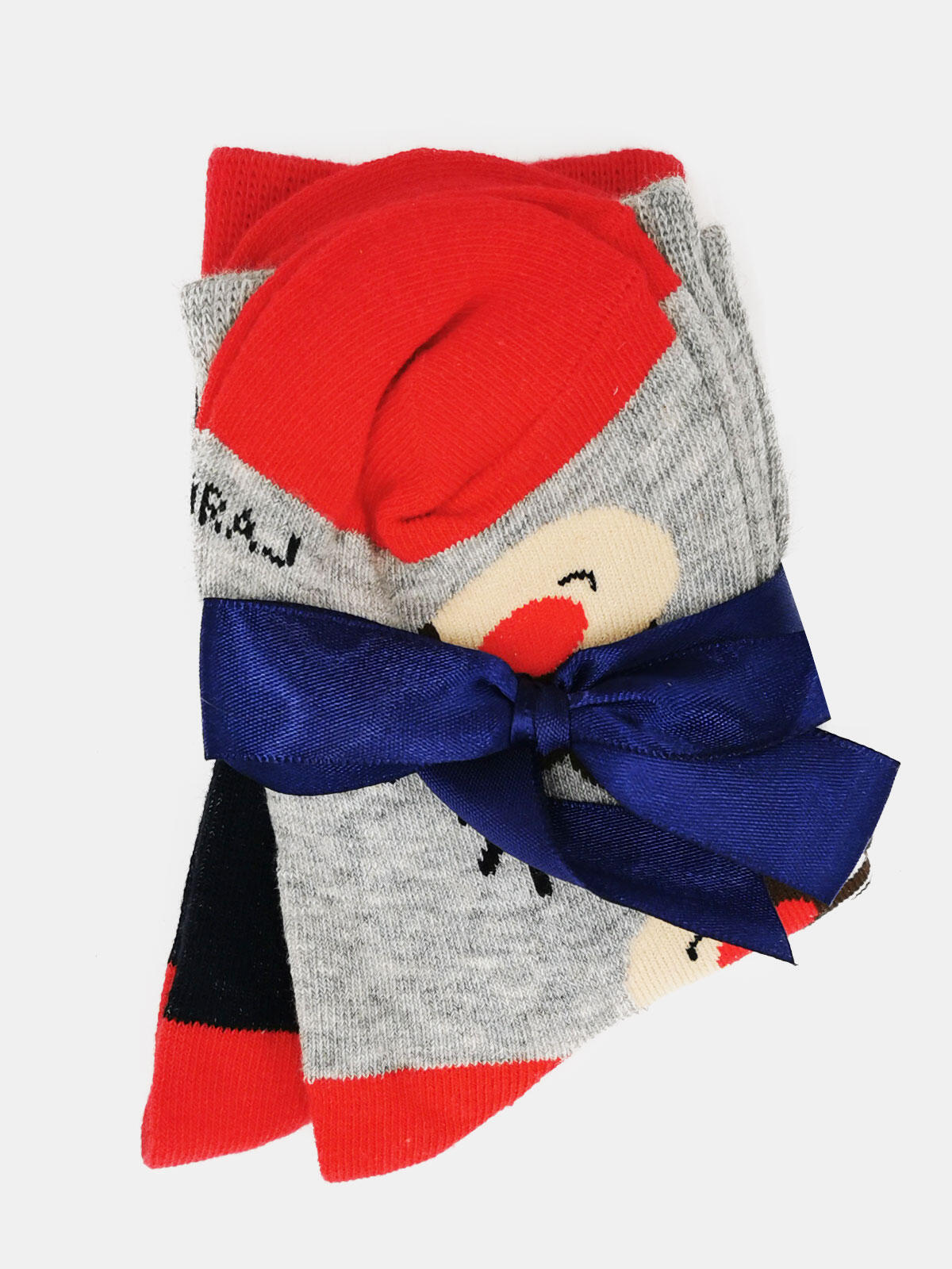 Skarpety dziecięce świąteczne 2-pak z ozdobną wstążką