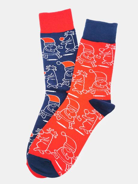 Skarpety męskie świąteczne 2-pak z ozdobną wstążką