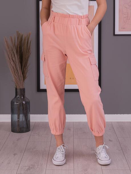 Spodnie cargo z wysokim stanem