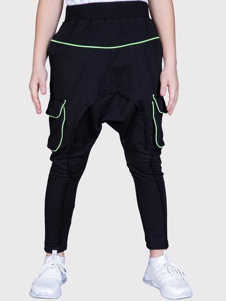 Dresowe spodnie z obniżonym krokiem