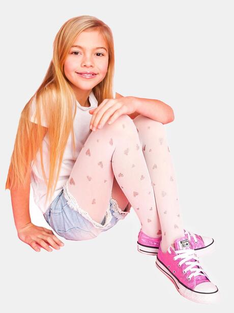 Rajstopy w brokatowe serduszka 40 DEN